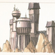 Concept art by Ralph McQuarrie during Empire Strikes Back pre-production of Vader’s Castle